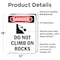 Signmission Do Not Climb On Rocks, 12 in W x Rectangle, Vinyl Decal OS-2PACK-DS-D-1218-V-2090 - alternate 5